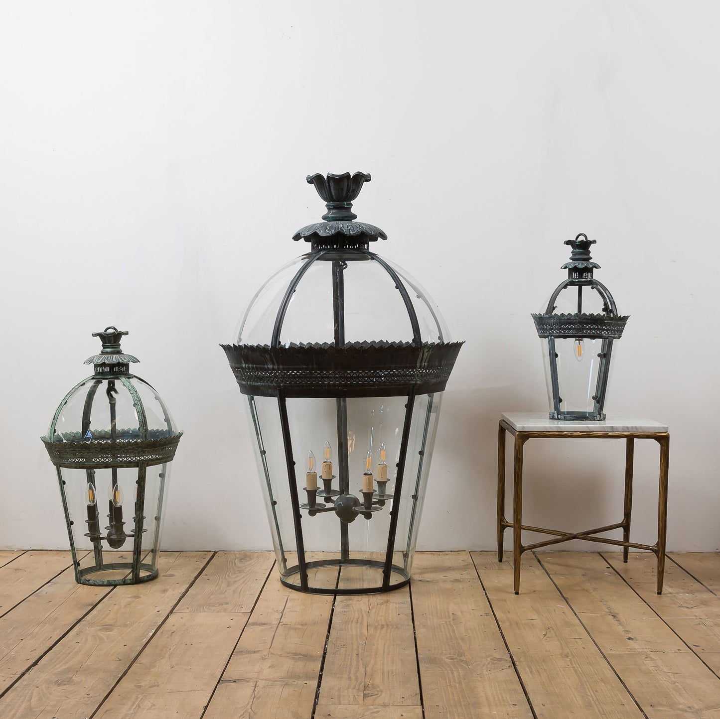 Grande Bronze Verdigris Byron Lantern