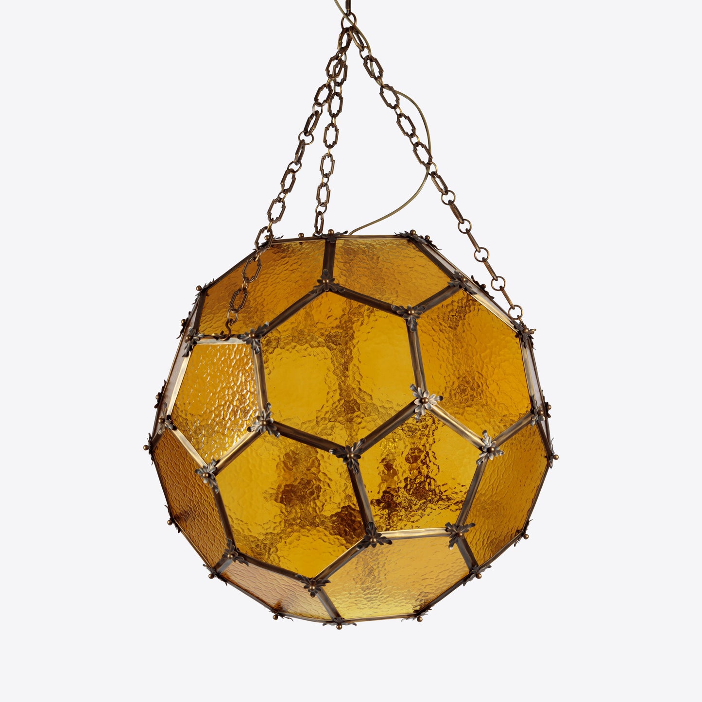 Large Amber Architectural Lantern