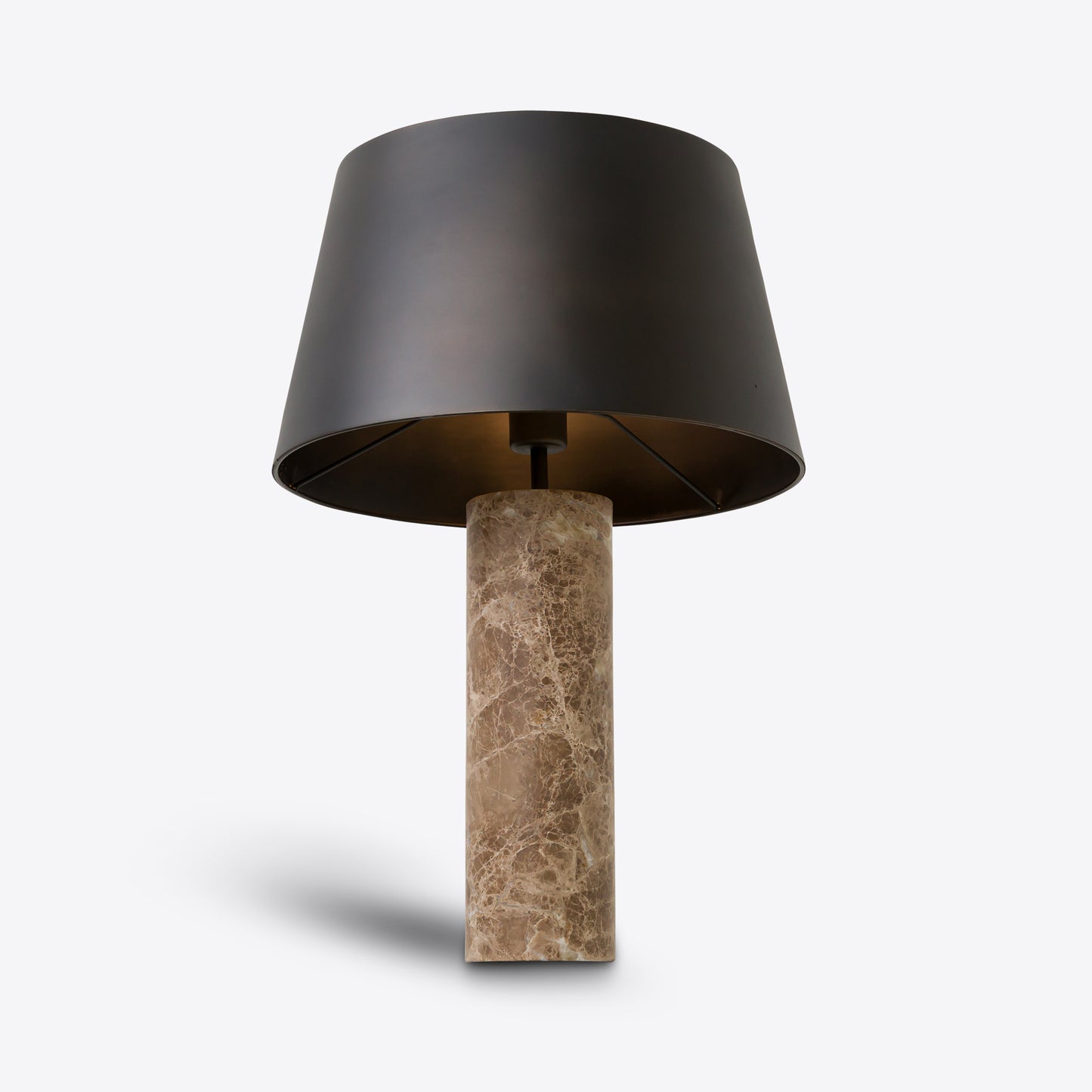 Cusco Beige Marble Table Lamp - Bronze Shade