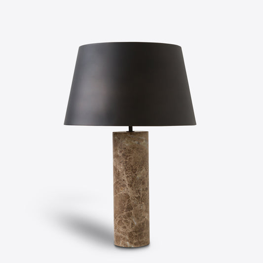 Cusco Beige Marble Table Lamp -  Bronze Shade